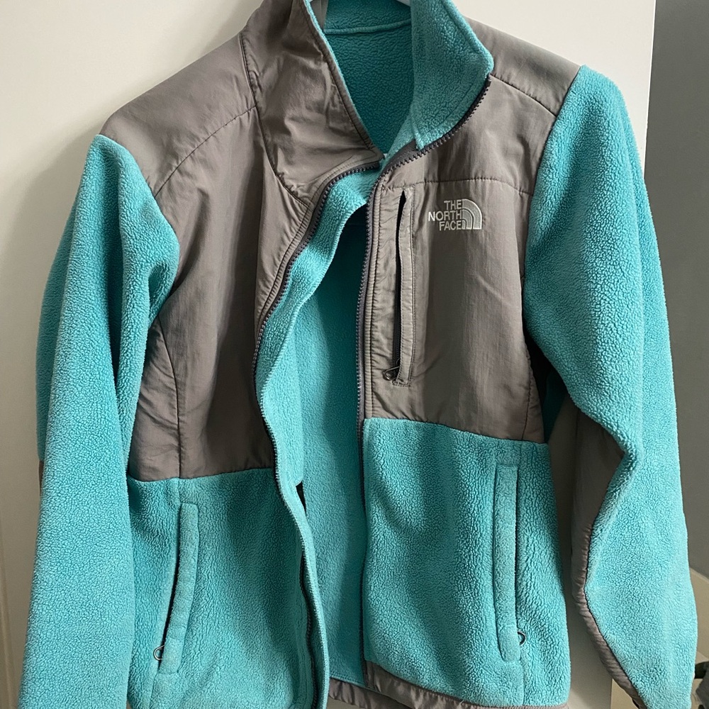 The North Face '90s Denali Fleece Jacket - Teal and Gray- Women's Size S
